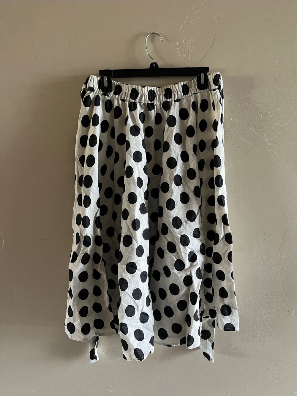 Black & White Polka Dot A-Line Skirt
